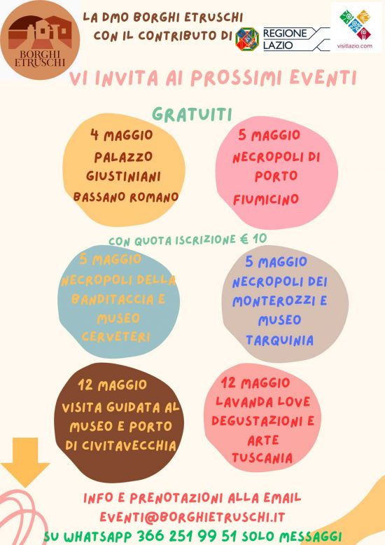 Gli eventi organizzati dall'associazione DMO Borghi etruschi
