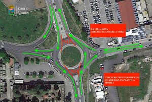 Viterbo - La viabilità provvisoria alla rotatoria di San Lazzaro