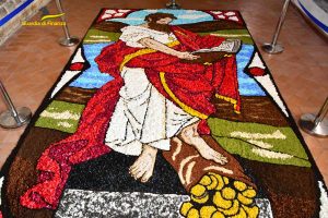 Bolsena - Corpus domini - Quadro floreale con l'immagine di San Matteo