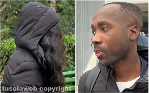 Rudy Guede e la 24enne che lo accusa durante un'intervista al Tg1
