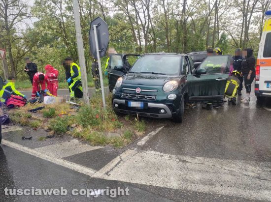Viterbo - L'incidente in strada Ombrone