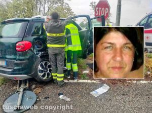 Viterbo - L'incidente in strada Ombrone - Nel riquadro Luisella Pallozzi
