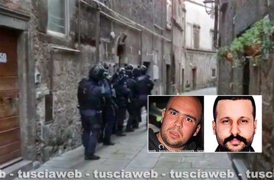 Maxioperazione contro la mafia turca - La polizia in azione a Bagnaia - Nel riquadro Giorgio Meschini e Baris Boyun