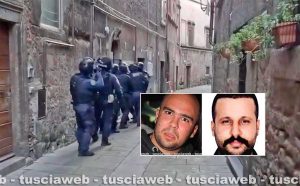Maxioperazione contro la mafia turca - La polizia in azione a Bagnaia - Nel riquadro Giorgio Meschini e Baris Boyun