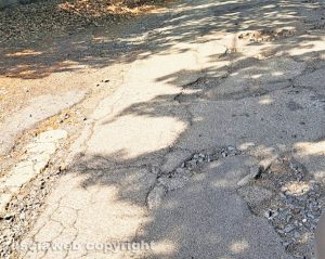 Viterbo - Buche e vegetazione in strada Palanzana