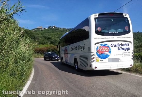Montefiascone - Moto contro pullman - I carabinieri