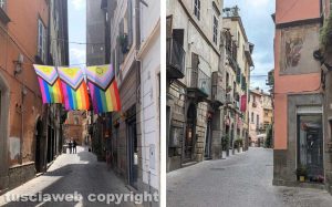 La Rainbow Street di via Saffi - Prima e dopo
