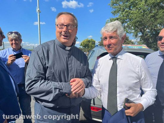 Viterbo - Il ministro dello sport Andrea Abodi e Don Pino 