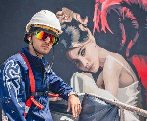 Il murale La Fenice realizzato da Faziarte a Bagnaia