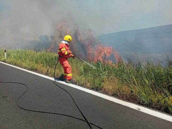 Tarquinia - La protezione civile su un incendio