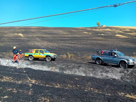Tarquinia - La protezione civile su un incendio