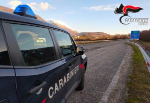 Una pattuglia dei carabinieri di Rieti