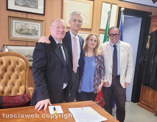 Tribunale - La visita del procuratore generale di Roma Giuseppe Amato, nella foto con Paolo Auriemma e i sostituti Conti e Siddi