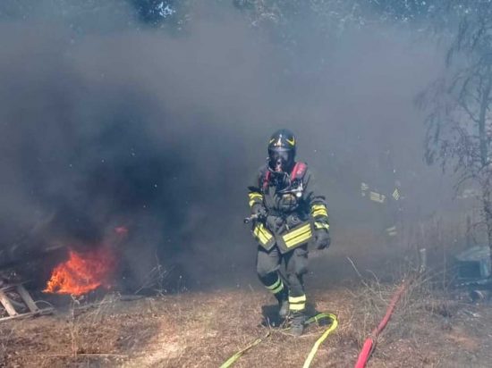 Sutri - Incendio in località dei Creti