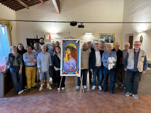 Soriano nel Cimino - Sagra della Castagna - La giuria col palio vincitore