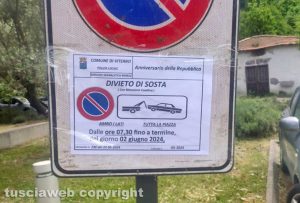 Viterbo - Divieto di sosta a valle Faul