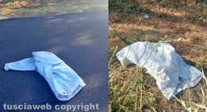 Vetrata - Indumenti abbandonati in via Foro Cassio