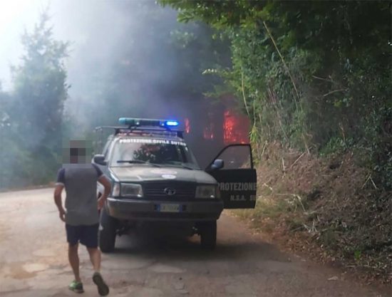 Sutri - Incendio in Località dei Creti
