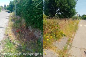 Viterbo - I marciapiedi lungo via Sant'Anna