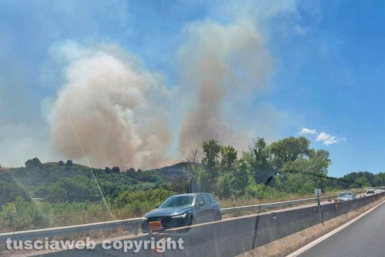 Campagnano di Roma - L'incendio a ridosso della Cassia bis