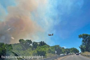 Campagnano di Roma - L'incendio a ridosso della Cassia bis