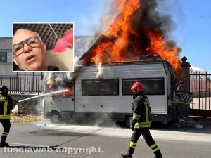 Viterbo - Camper in fiamme al Poggino - Nel riquadro Evanival Macario Jorge