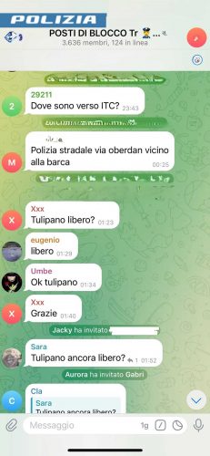 Terni - La chat sui posti di blocco