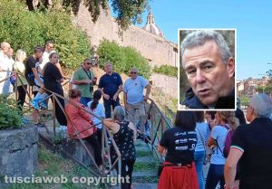 Il cammino sulle vie dell'esilio di Santa Rosa - Nel riquadro Silvio Cappelli, presidente dell'associazione Take Off