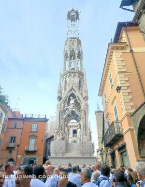 Viterbo - Santa Rosa - Prova di trasporto per Dies Natalis - Piazza delle Erbe