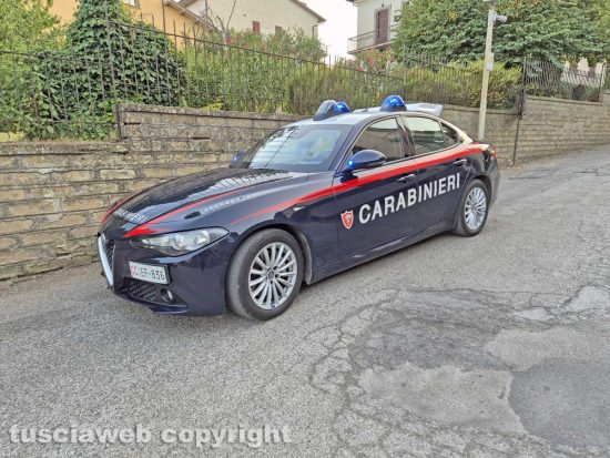Montefiascone - Auto sbanda e sfonda un portone - L'intervento dei carabinieri
