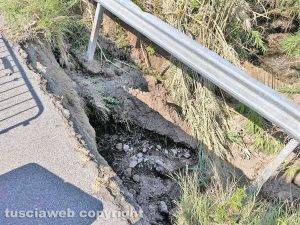 Viterbo - Castel d’Asso - La frana in strada Freddano