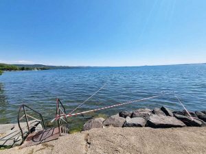 Lago di Bolsena - L'area delimitata dopo il ritrovamento dell'ordigno bellico