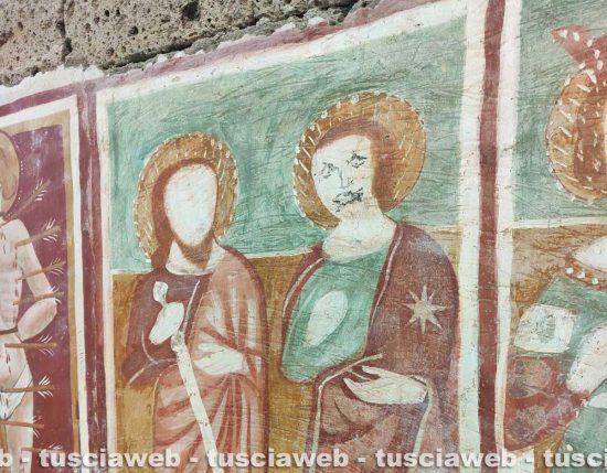 L'affresco vandalizzato a Castel Sant'Elia
