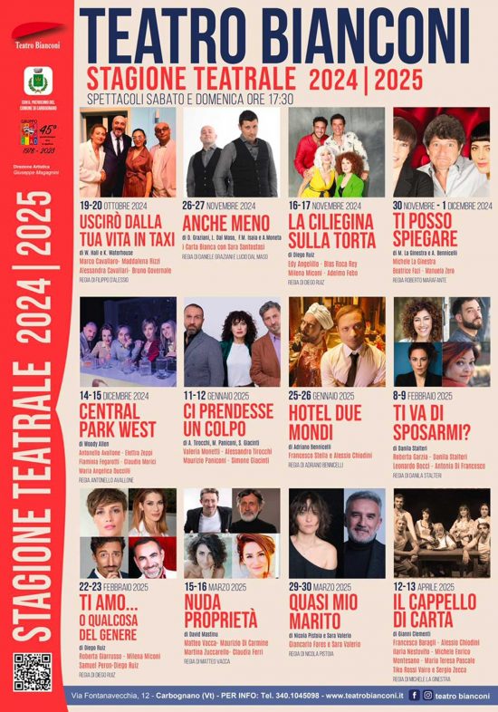La locandina del teatro Bianconi