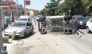 Viterbo incidente in via Vico Squarano