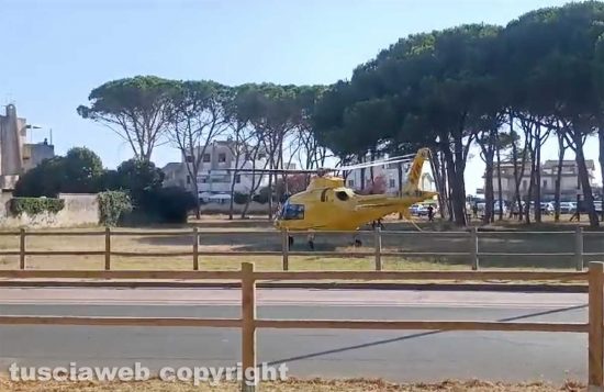 Tarquinia - L'intervento dell'elisoccorso