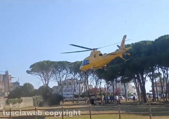 Tarquinia - L'intervento dell'elisoccorso