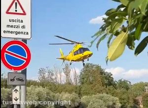 L'intervento dell'eliambulanza