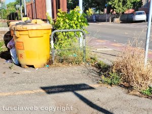 Viterbo - Incuria al parcheggio alla fine di viale Bruno Buozzi