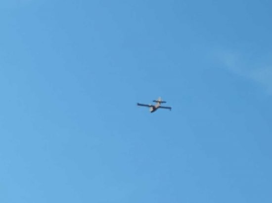 Sutri - Incendio in via dei Creti - Canadair in azione 