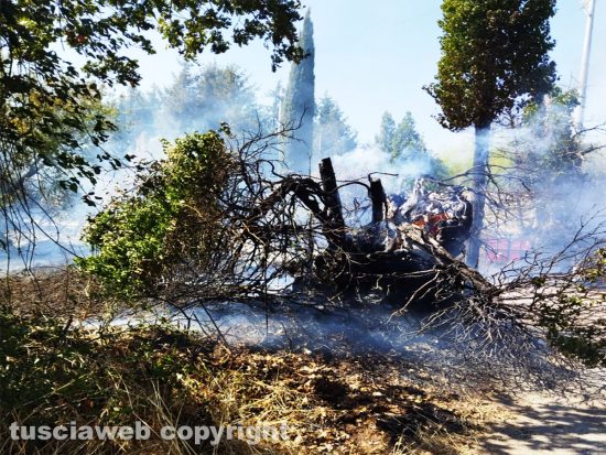 Viterbo - Incendio in Strada Ellera 