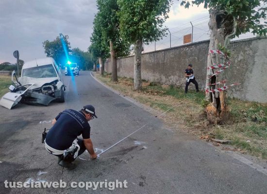 Viterbo - Incidente mortale in strada Terme