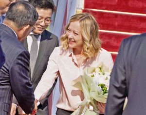 Giorgia Meloni a Pechino