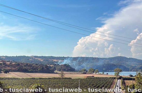 Capodimonte - Incendio vicino alla spiaggia di Bisenzio