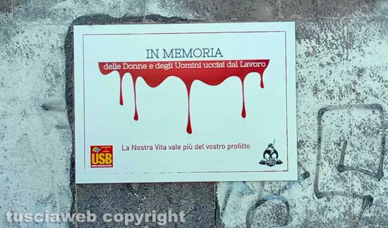Viterbo - La targa dell'Usb