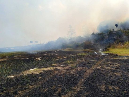 Viterbo - Incendio vicino le terme sulla Cassia sud