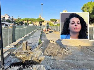 Viterbo - I lavori al Sacrario - Nel riquadro Chiara Frontini