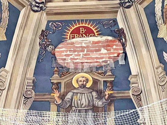 Viterbo - Cupola di Santa Rosa - L'affresco crollato