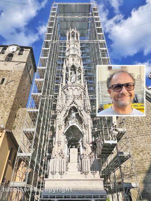 Macchina di Santa Rosa - Dies Natalis a piazza San Sisto - Nel riquadro Mirko Fiorillo