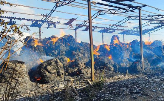 Lubriano - Capannone agricolo in fiamme